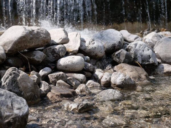 water and stones